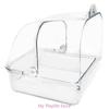 Hanging Bird Bath Tub for Parakeets Bird Cage Bathing Basin Clear Shower Room for Small Birds Birdcage Decoration
