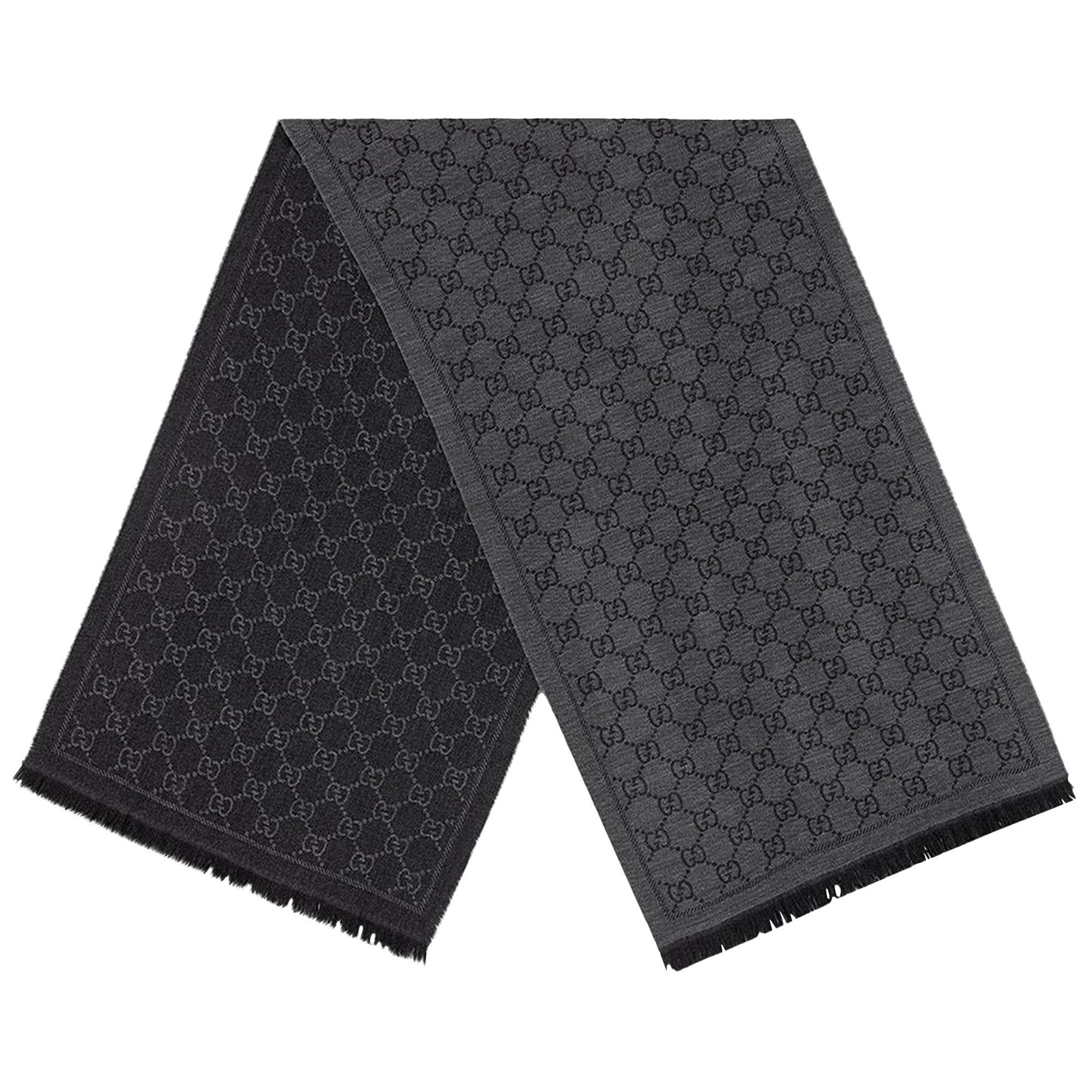 GUCCI Gg Jacquard Pattern Knitted Scarf