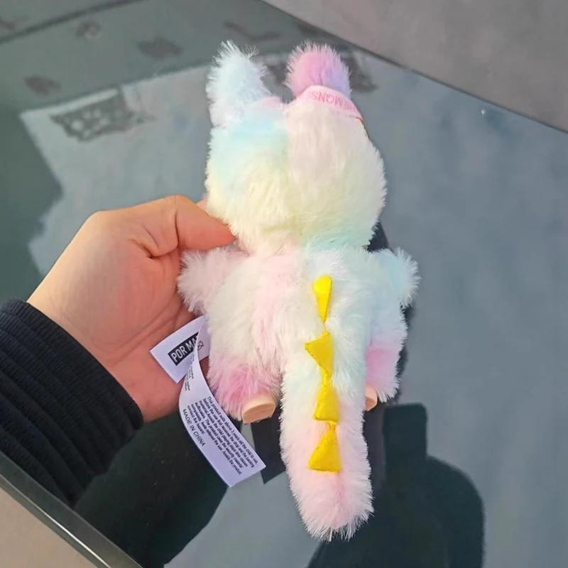 Zimomo Rainbow Colors Labubu Anime Figure Plush Dolls Vinyl Pendant Doll Backpack Pendant Decoration Plush Kids Gift Replicas