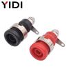 10pcs 4mm Banana Plug Binding Post Audio Amplifier Speaker Multimeter Cable Test Terminal Socket Red Black Mount Panel Connector