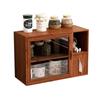 Glass Retro Solid Wood Tea Cup Tissue Storage Cabinet Japanese Cosmetics Desktop Storage Box Dustproof Figurine Display Cabinet