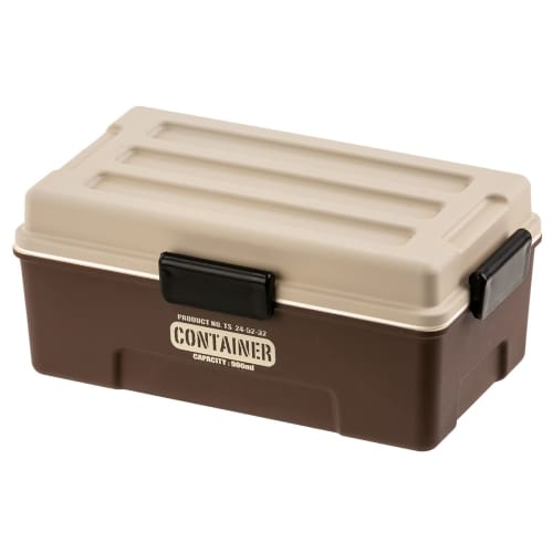 

Large Capacity 900ml Container Lunch Box, Single Tier, for Men (Beige x Brown)
