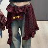 Hip-hop Lace Up Hip Scarf Shirt Extender Ruffled Edge Waistband  Waist Accessories