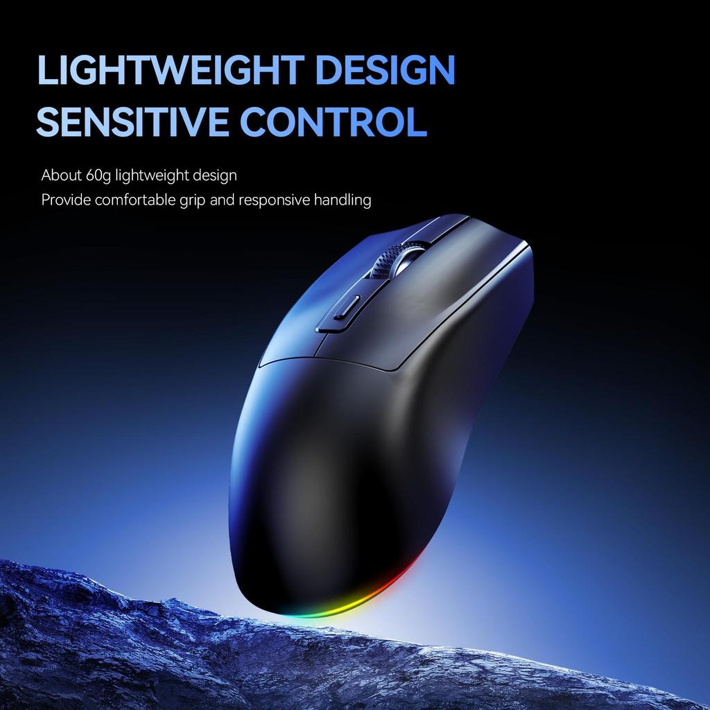 X3 Wireless Bluetooth Mouse 2.4G Dual-Mode Connection, 2000DPI Adjustable,Lightweight Gaming Mouse,RGB Light,300mAh Battery Capacity