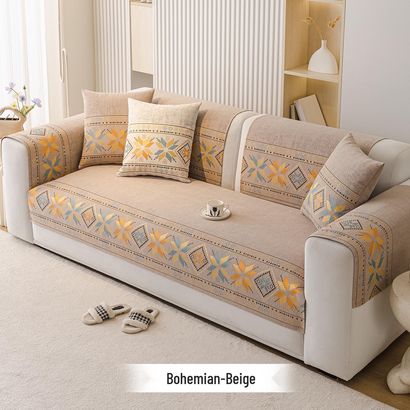 Премиальная нескользящая кожаная подстилка для дивана - Чехол-подушка на сиденье из шенилла для всех сезонов 70x70cm 1270₽