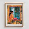 Indian Woman Portrait Prints Vintage Style Indian Woman Chai Break Art Print Poster Vibrant South Asian Home Decor Canvas Prints