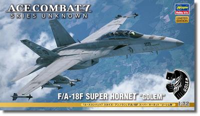 Hasegawa Série Obras do Criador Ace Combat Skies Unknown Super Hornet Esquadrão Golem Kit de Modelo de Plástico Escala SP596 7 F/A-18F 1/72