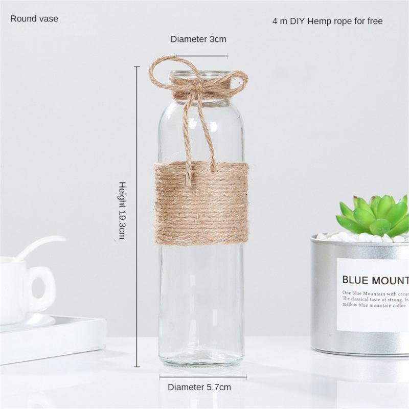 Glass Vase Thickened And Wear Resistant High Quality Thickened Glass Home Decoration Flower Ornaments Flanging Design Circular