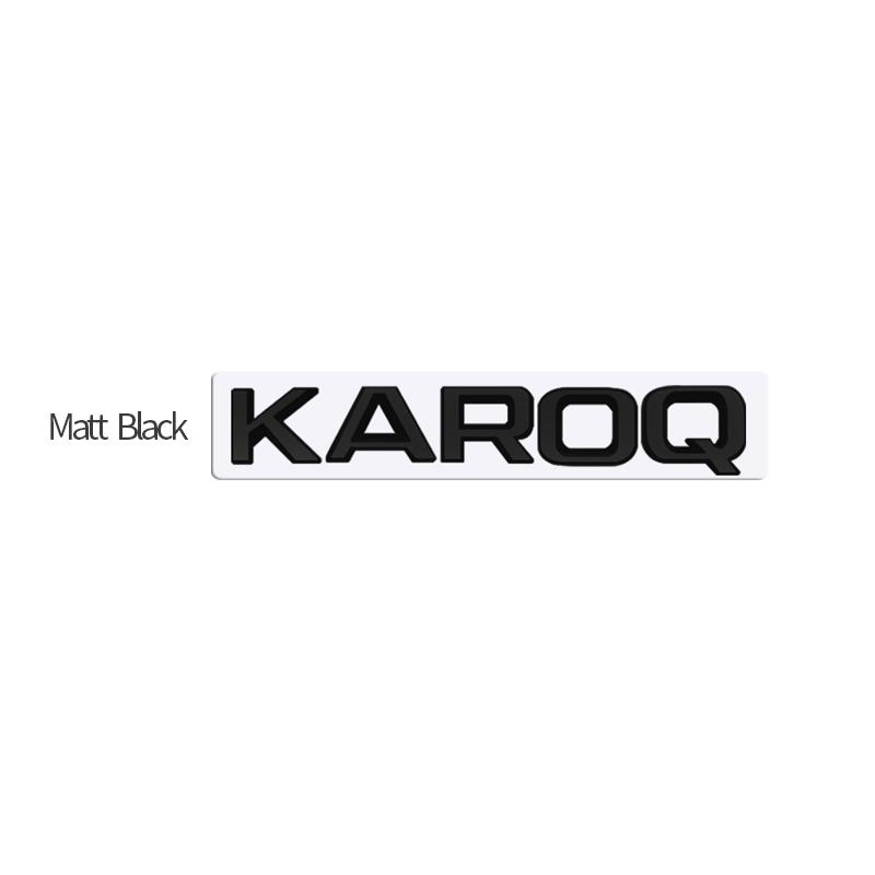 MetaL 3D Badge Logo Car Rear Trunk Body Sticker Letter Emblem For Skoda Karoq 4X4 Accessories Glossy Black Matte Black