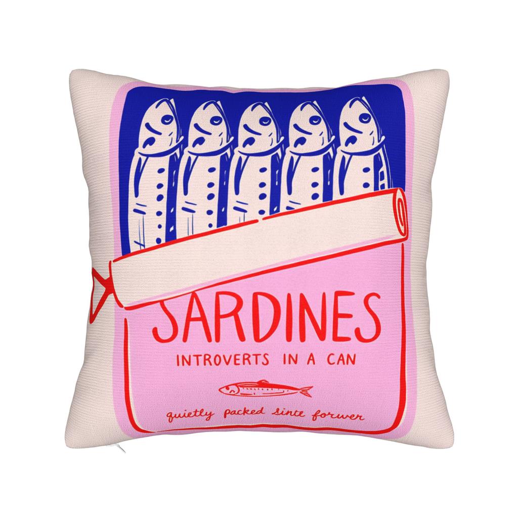 Cuadros Decorations Sardines Nordic Pillow Case Soft Pillow Cover For Living Room Sofa Kawaii Pillowcases
