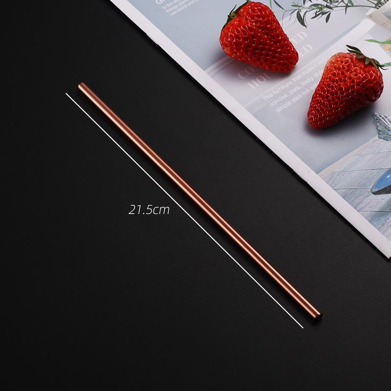 304 Stainless Steel Straw Set Color Metal Straw Restaurant Milk Tea Beverage Coffee Tube Straight Pipe Elbow Set