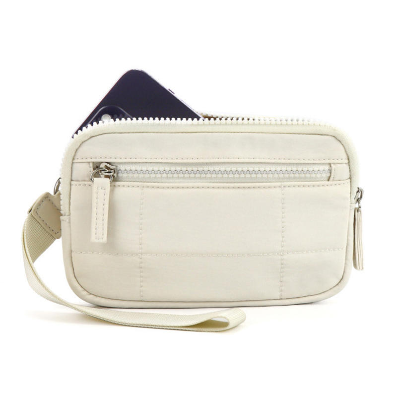 Women's Keychain Wallet The Wallet Zip Waterproof Nylon Card Wallet Pouch Wristlet Zip Card Case With Clear ID Window