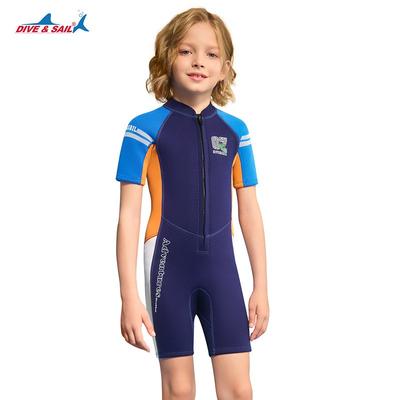 Children's Diving Suit 1.5MM Men's One-piece Short-sleeved Thick Warm Swimsuit Cold-proof