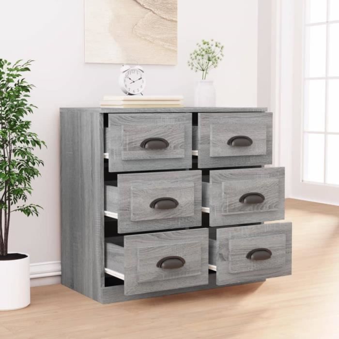 VidaXL Buffet Sonoma Grey 70x35.5x67.5 Cm Engineered Wood 816438
