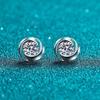 925 Sterling Silver Female Whirlwind Earrings 50 Points Packet Inlaid Mozang Stone Earrings