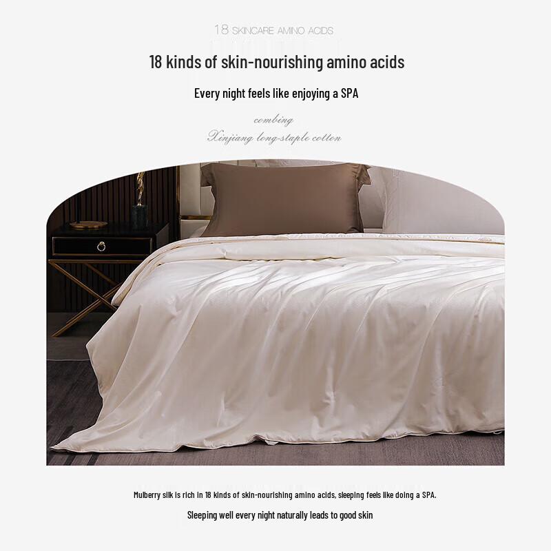 Mengjie Home Textile Silky Jacquard 100% Mulberry Silk Summer Quilt