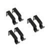 Set of 6Pcs Adjustable Metal Curtain Pole Rod Wall Bracket Hook Holder Black