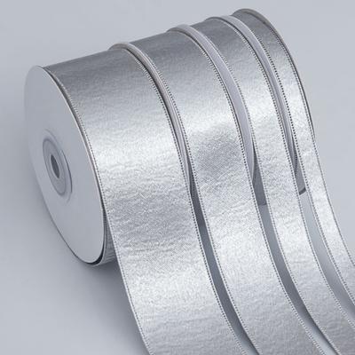 Elegantní volánková krepovaná stuha Metalická stříbrná mašle ze stuhy Ručně vyráběné DIY Vlasové ozdoby Dekorace Doplňky Doplňky Stuha Domácí dekorace