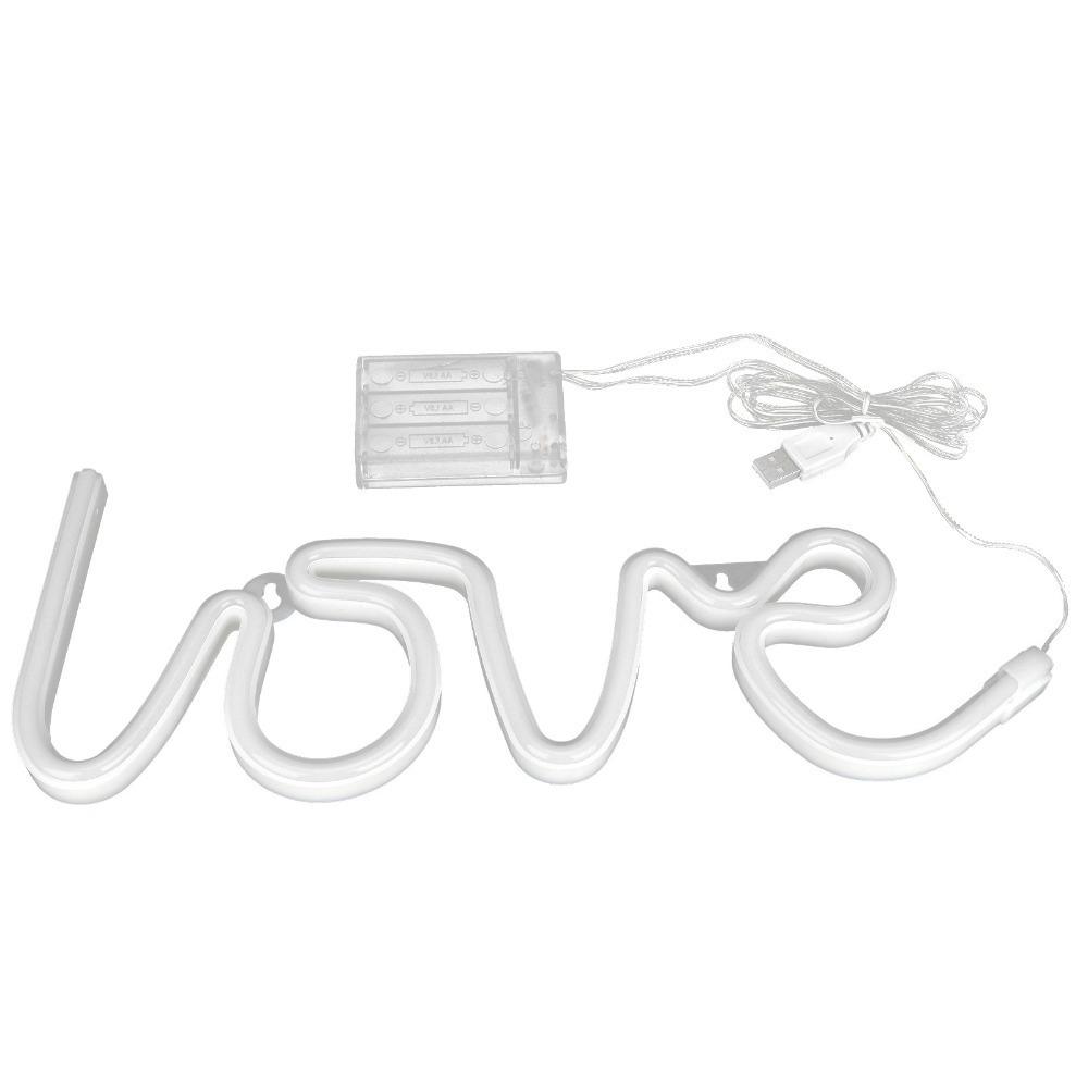 USB or Battery Powered Neon Sign Lamp Love LED Neon Sign Romantic Neon Light  Christmas Party