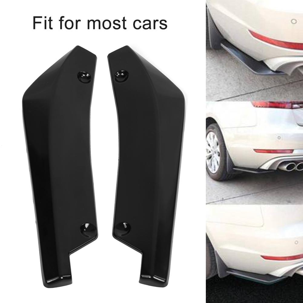 2 Pcs Car Rear Bumper Lip Anti Crash Spoiler Canard Diffuser Wrap Angle Splitter