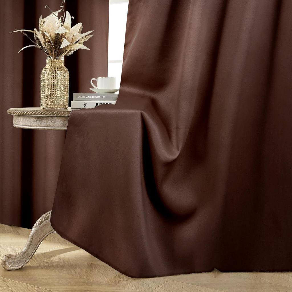 Polyester 100% Blackout Plain Window Curtains|100% Room Darkening| Blackout Window Curtains| 5 Feet |Set of 2| Plain Design |