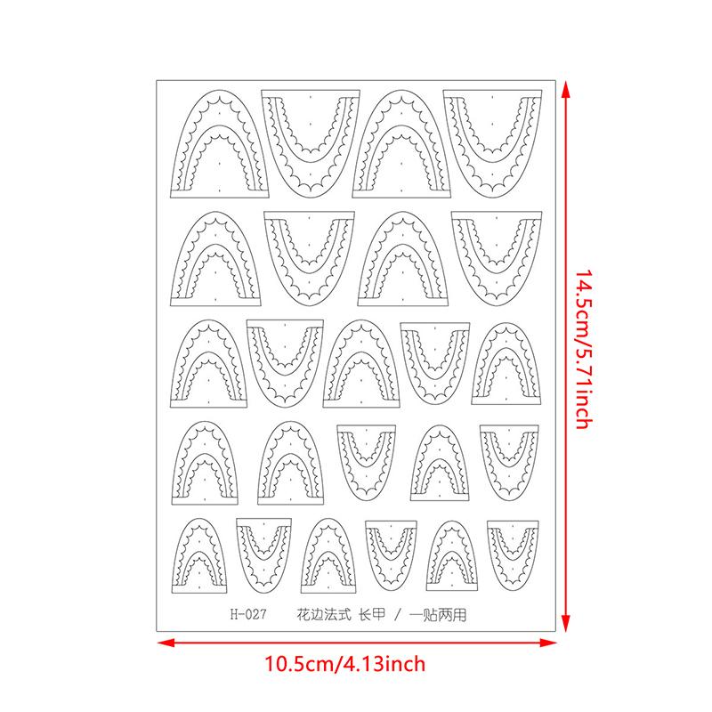French Manicure Stickers Nail Art Hollow Stencil Guides Sticker Diy Line Tips Decoration Tool Self-Adhesive