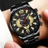 DEYROS New Fashion Men's Watch Luxury Business Men's Calendar Stainless Steel Strap Quartz Watch Men's Sports Watch