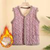 New Autumn and Winter Vest Floral Warm Vest Plus Velvet Thickened Jacket