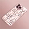 Pink Leopard Print Pattern Glass Phone Case Suitable for iPhone 17 16 15 14 13 12 11 Pro/Max/Plus Anti Drop and Shockproof