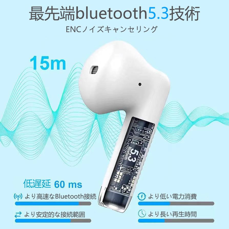 [Amazon Exclusive Brand] New Chalvh Wireless Earbuds, Bluetooth 5.3, HiFi, CompactLightweight, Low Latency, Built-in Microphone, Hands-Free Calling,