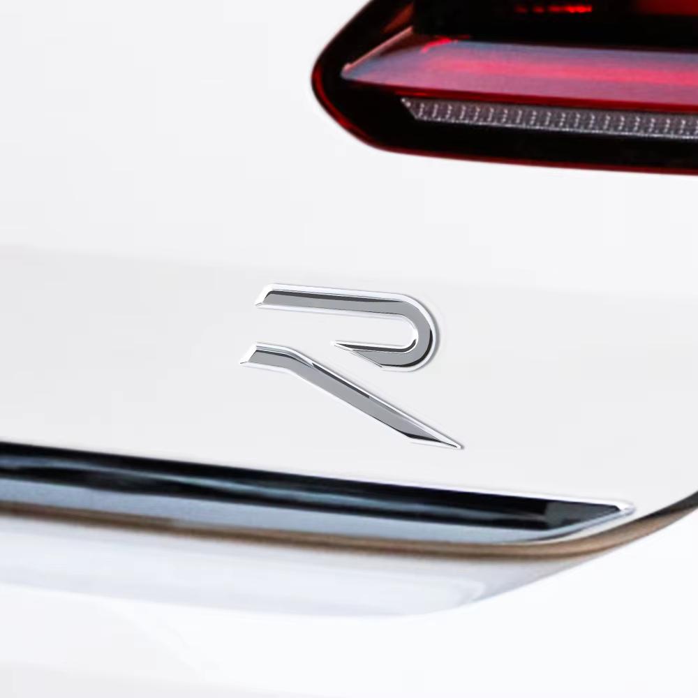Car New R Badge Side Body Trunk 3D ABS Sticker Auto Refit Accessories For Volkswagen VW Polo Beetle Golf CC Touareg Passat Jetta yzk045