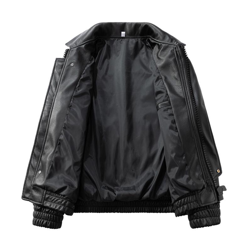 Autumn And Winter Men's Motorcycle Suit Simple And Versatile Leather Jacket Loose Leather Jacket