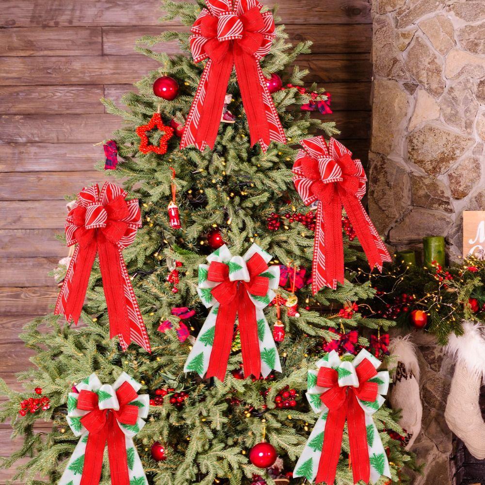 

Exquisite Ribbon Gift Bowknot Decoration DIY Bowknot Wreaths Ornaments Merry Christmas Decorations зелёный
