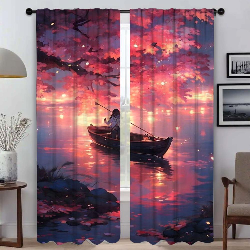Sky and Ocean Anti-mosquito Curtains for Camera Home Interior Curtains for Living Room Blackout Curtain Shades Partition Kitchen