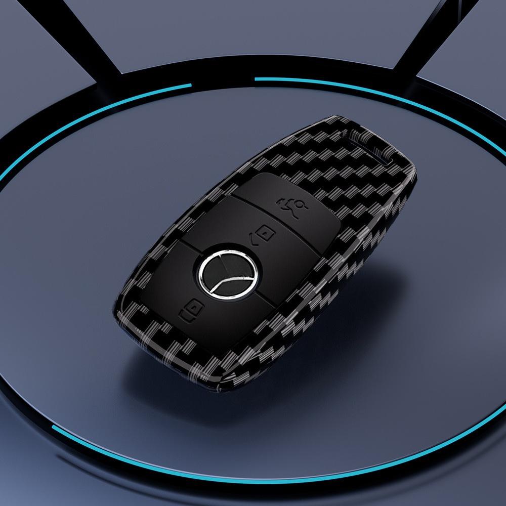 Schlüsselabdeckung aus Kohlefaser für Mercedes GLC300L C260L E300L C200L S-Klasse EQE Schlüsselhülle