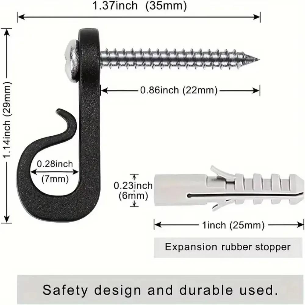 10 Stück Sicherheits-Haken für Lichter, Hängepflanzen, Topf-Windspiele, Schlüsselanhänger, zum Einschrauben, für Innen und Außen