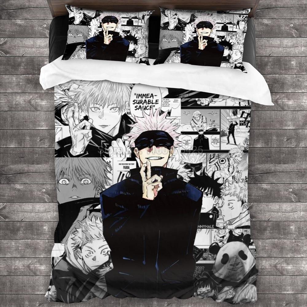 Jujutsu Kaisen Bettwäsche-Set Japan Berühmtes Anime Bettbezug-Sets Bettdecke Bettwäsche Einzelbett Doppelbett Queen King Kindergeschenk