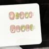 10Pcs Colorful Nail Tips Summer Cat's Eye Glitter Fake Nail Patches Reusable Short Square Head Handmade Press on False Nails