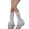 Women Ruffle Lace Leg Warmer Sweet Knee Highs Socks Mesh Flared Leg Socks Princess Leg Sleeves Halloween Costumes