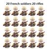 20Pcs/Set WW2 Military Soldier Array Soviet US UK France Japan Canada Italy China Building Blocks Action Figure Bricks Kids Toy