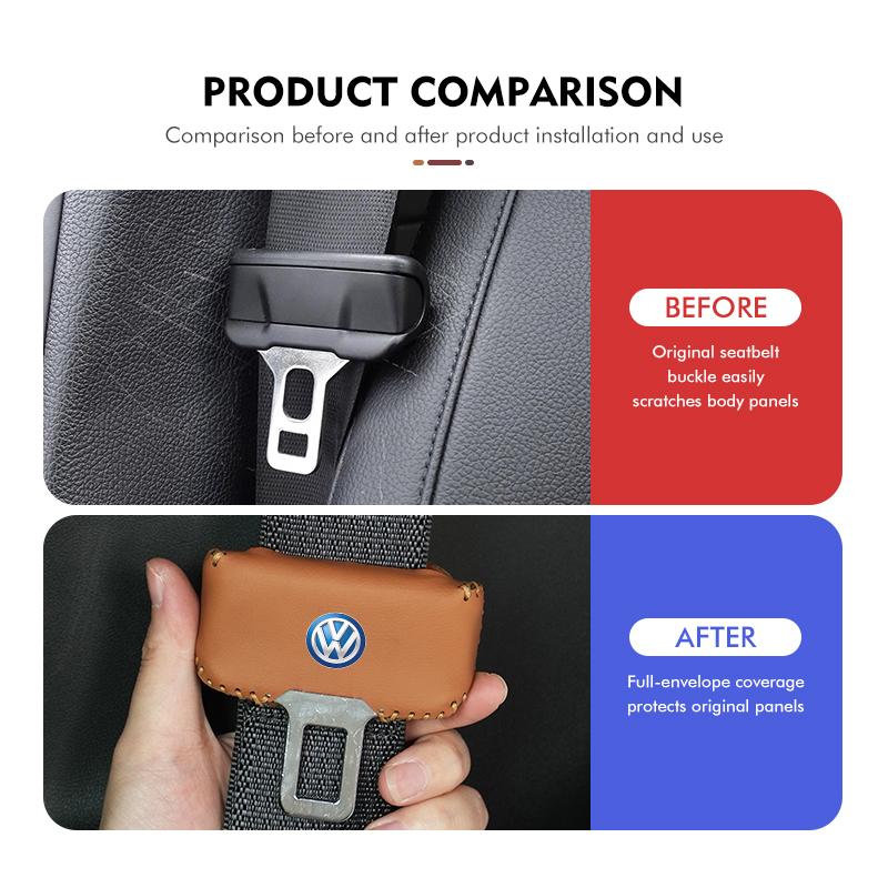 O2Suede Car Seat Belt Buckle Plug Anti-Scratch Clip Protective For Volkswagen VW Golf 4 5 6 7 Polo Jetta Sagitar Magotan Passat B5