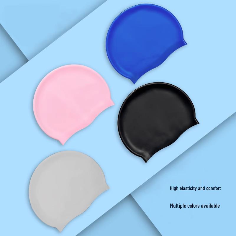 Waterproof, High-Elastic Swim Cap for Long Hair – Comfortable, Pro-Grade Silicone with Ear Protection for Men & Women.