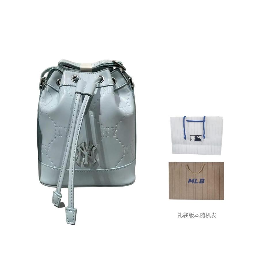 New MLB Leather Bucket Bags Crossbody Bag Shoulder Bag Regular Unisex Light Blue 7ACRMD65N-50SBL