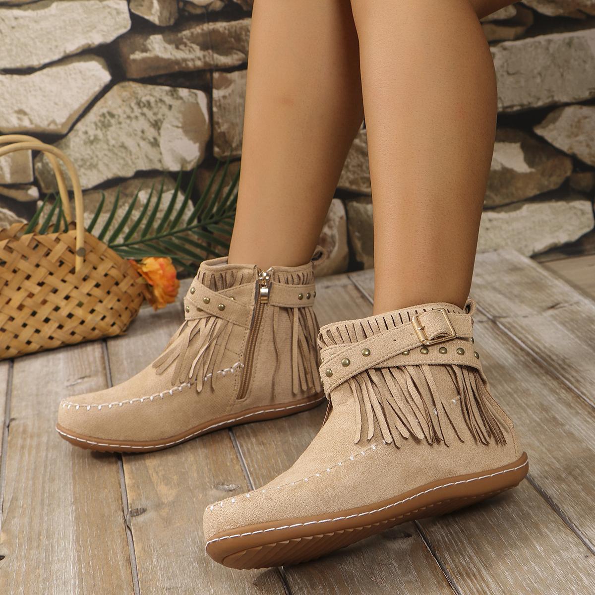 

Женские сапоги, новые зимние модные ретро-ботинки с острым носком и этническими заклепками, женские повседневные удобные туфли на толстом каблуке для женщин 41 хаки