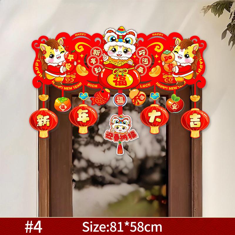 2026 Lunar Horse New Year Tet Decoration Hanging Pendant 3D Door Window Pendant Wall Decor Chinese Spring Festival Ornament