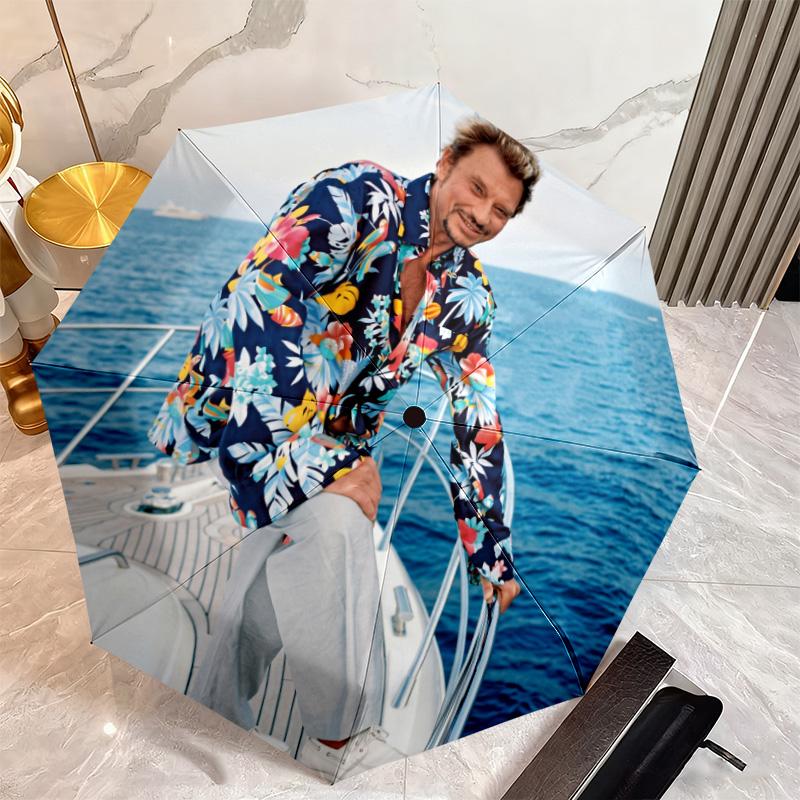 French legendary rock singer and actor Johnny Hallyday umbrella is suitable for all seasons, including home travel and outdoor activities Y4