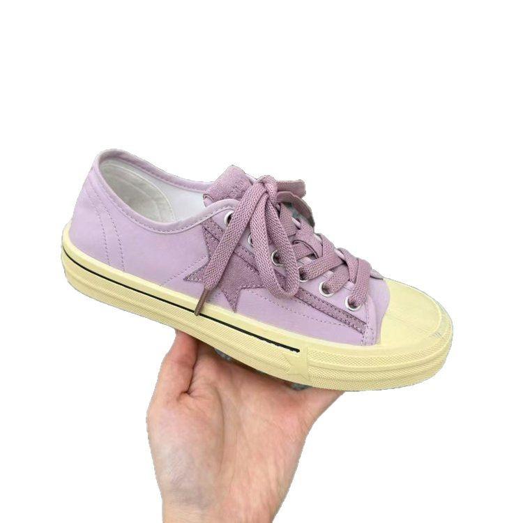 Retro round head low top versatile star casual sports board shoes spring and autumn women's canvas shoes 2025 new women's shoes