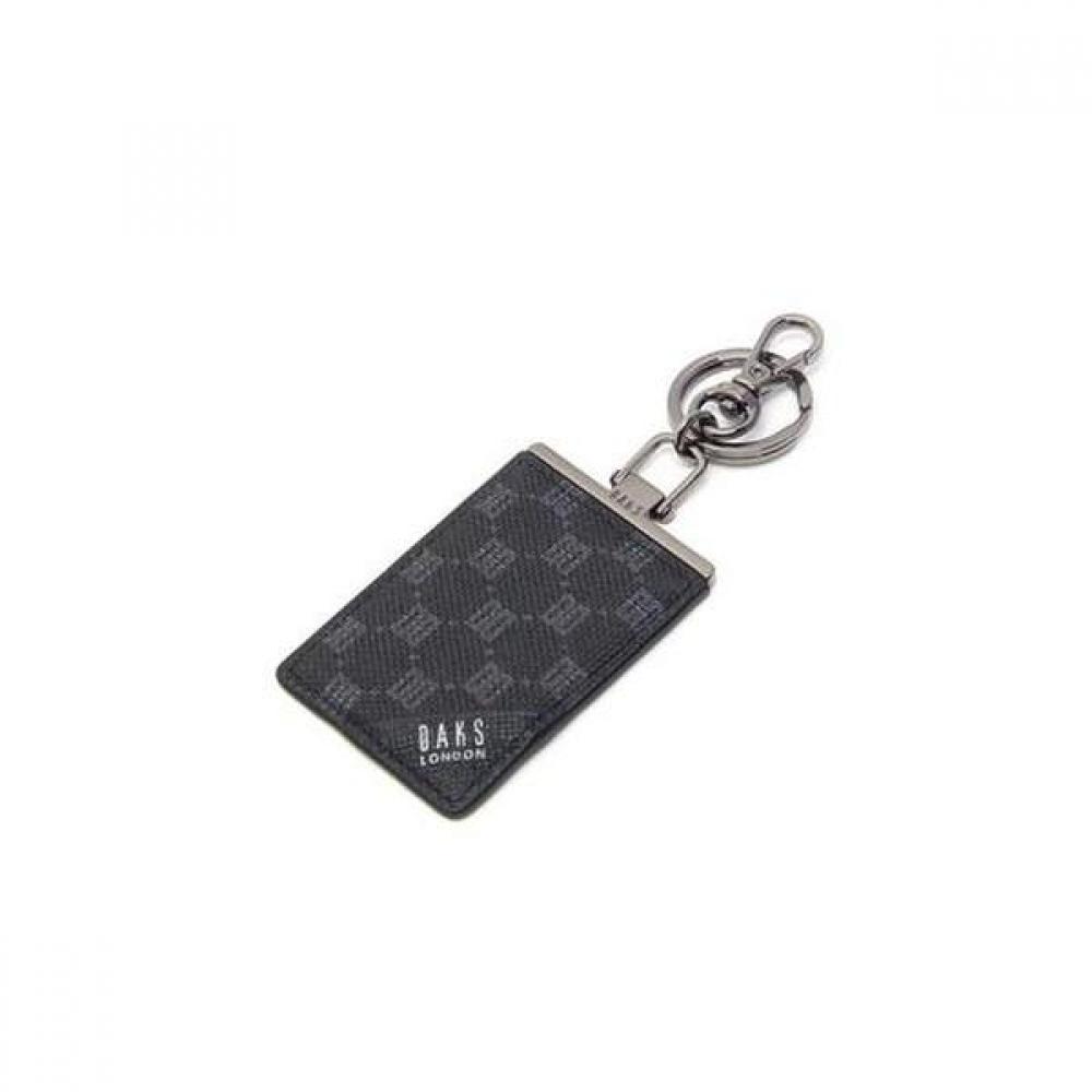 Daks Black Leather Dd Logo Keyring Dbho2e138