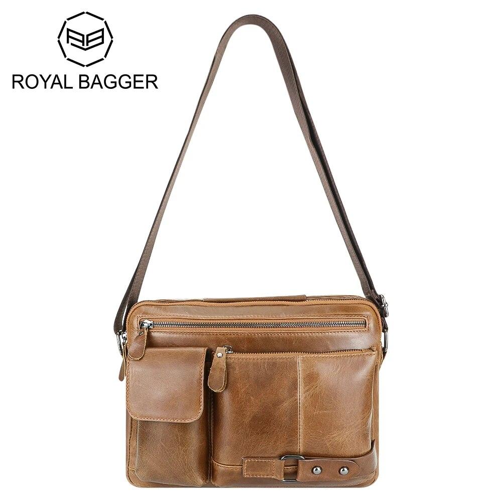 

Сумка-мессенджер Royal Bagger Retro, деловой пакет большой вместимости, повседневные сумки через плечо для пригородных поездок 1716 чёрный
