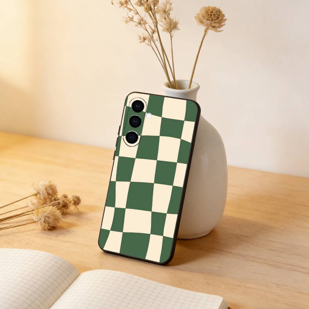 Solid color plaid Phone Case Black Silicone Soft For Samsung Galaxy A73,A72,A71,A70,A53,A52,A51